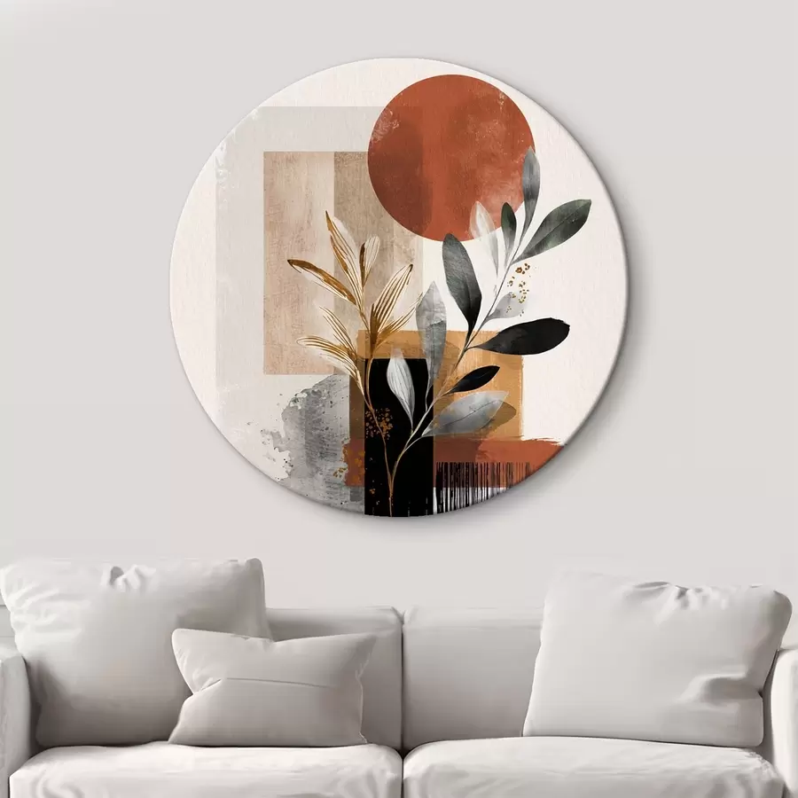 Glezna Ģeometrija un lapu abstrakcija r46388