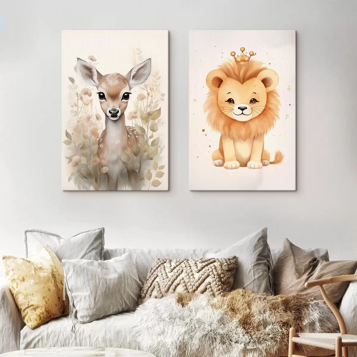 Glezna Briedis un lauva m00922