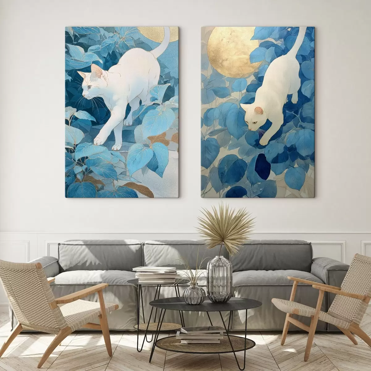 Glezna Baltā kaķe m00924