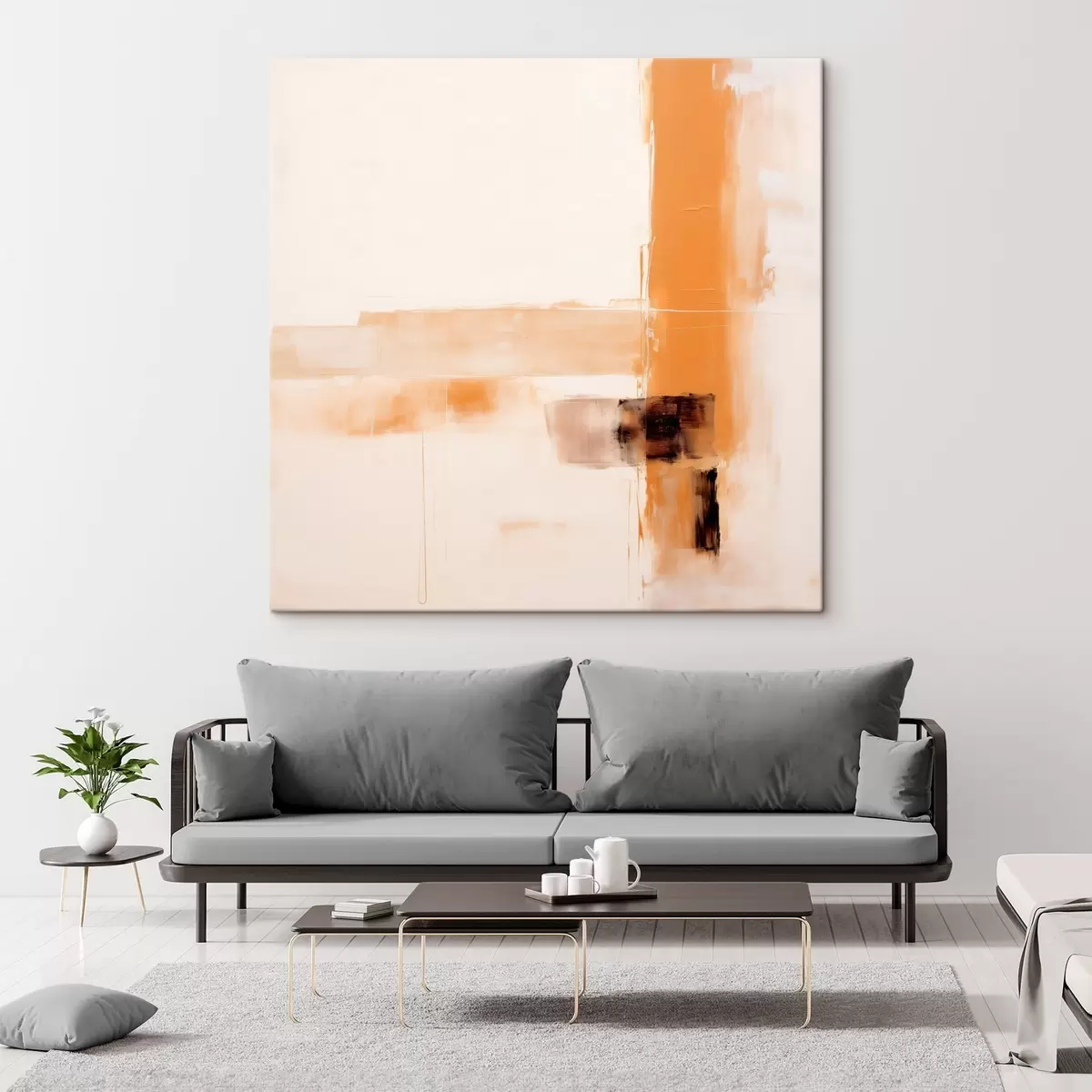 Glezna Oranža un brūna abstrakcija s46307