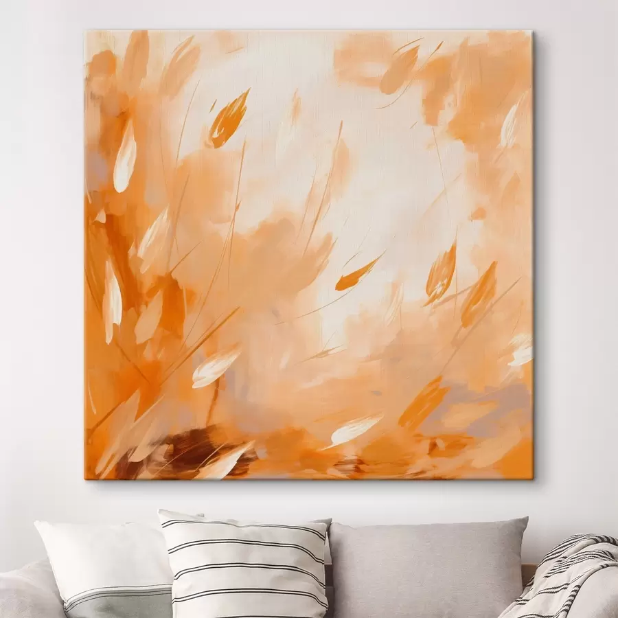 Glezna Abstrakti ziedlapiņas un stublāji eļļas stilā s46319