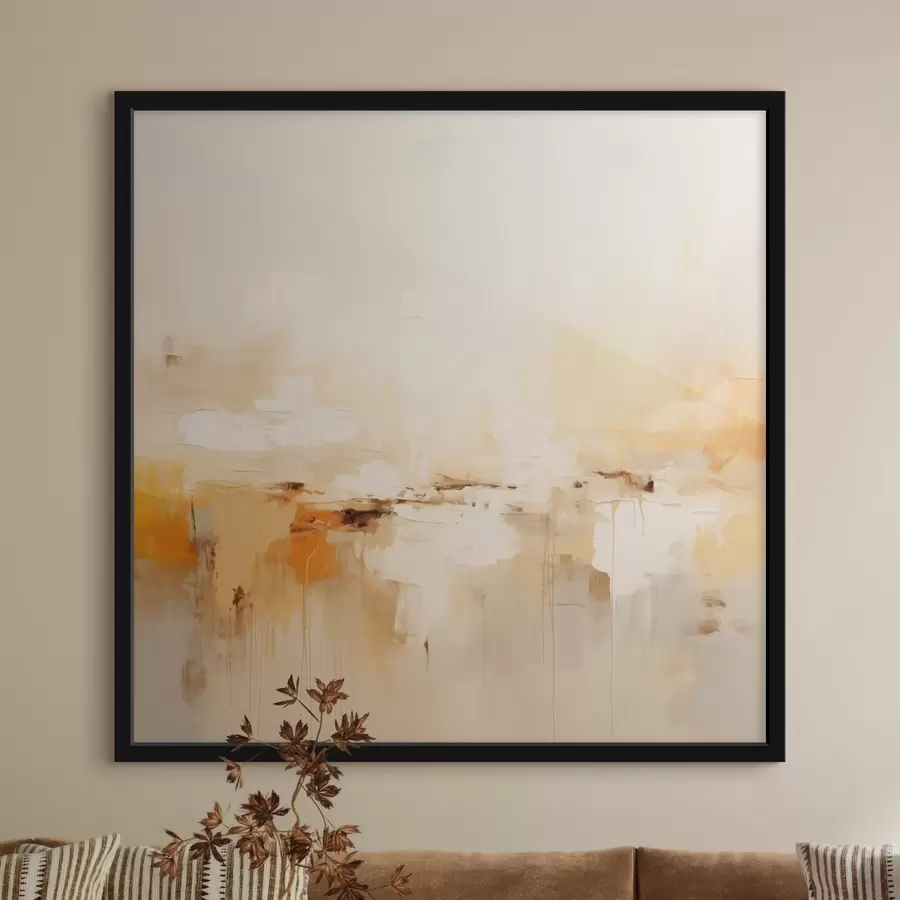 Fototapetes Viegla eļļas stila abstrakcija ar oranžiem akcentiem f46315