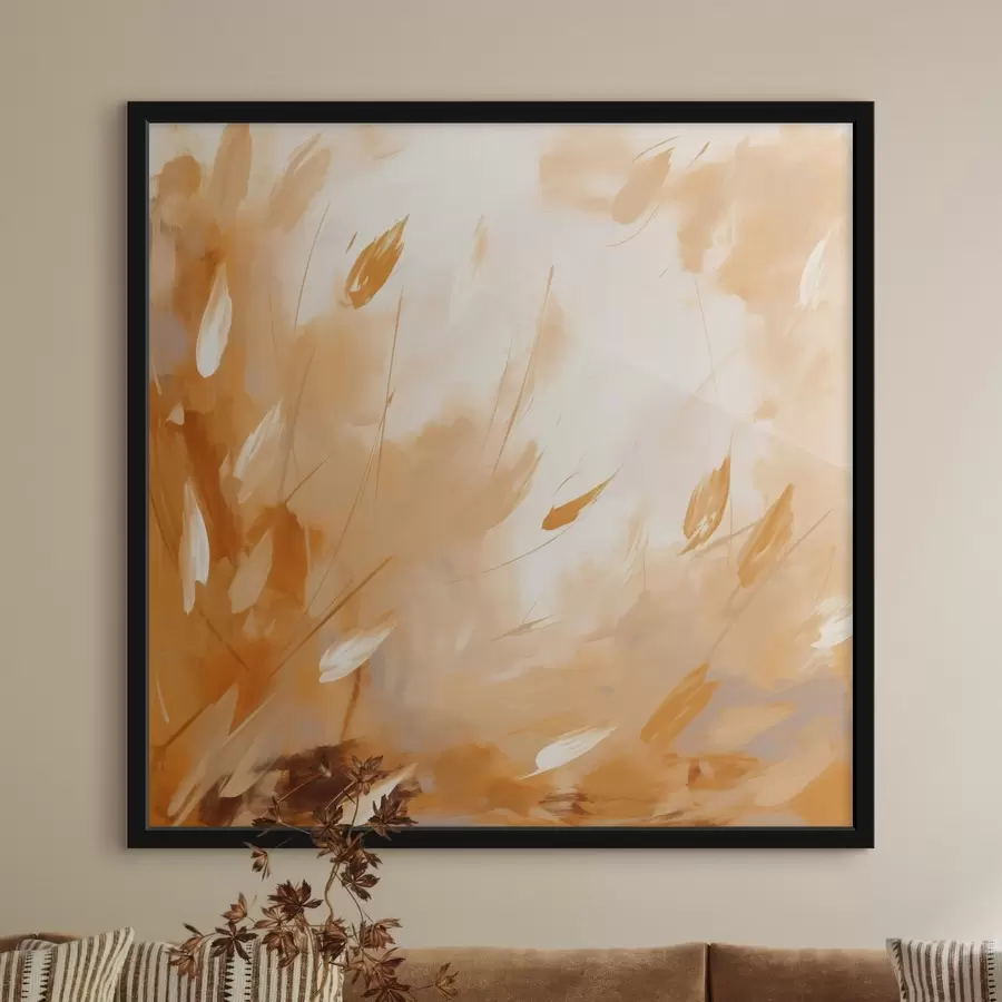 Fototapetes Abstrakti ziedlapiņas un stublāji eļļas stilā f46319