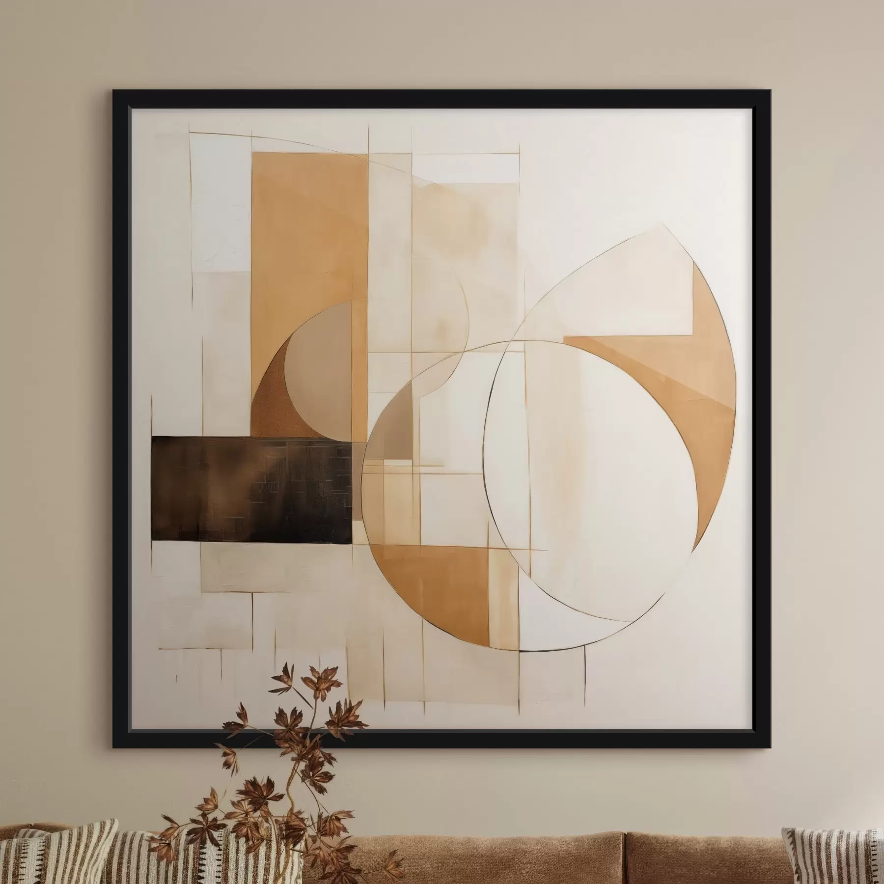 Fototapetes Abstrakta minimālisma kompozīcija siltos toņos f46321