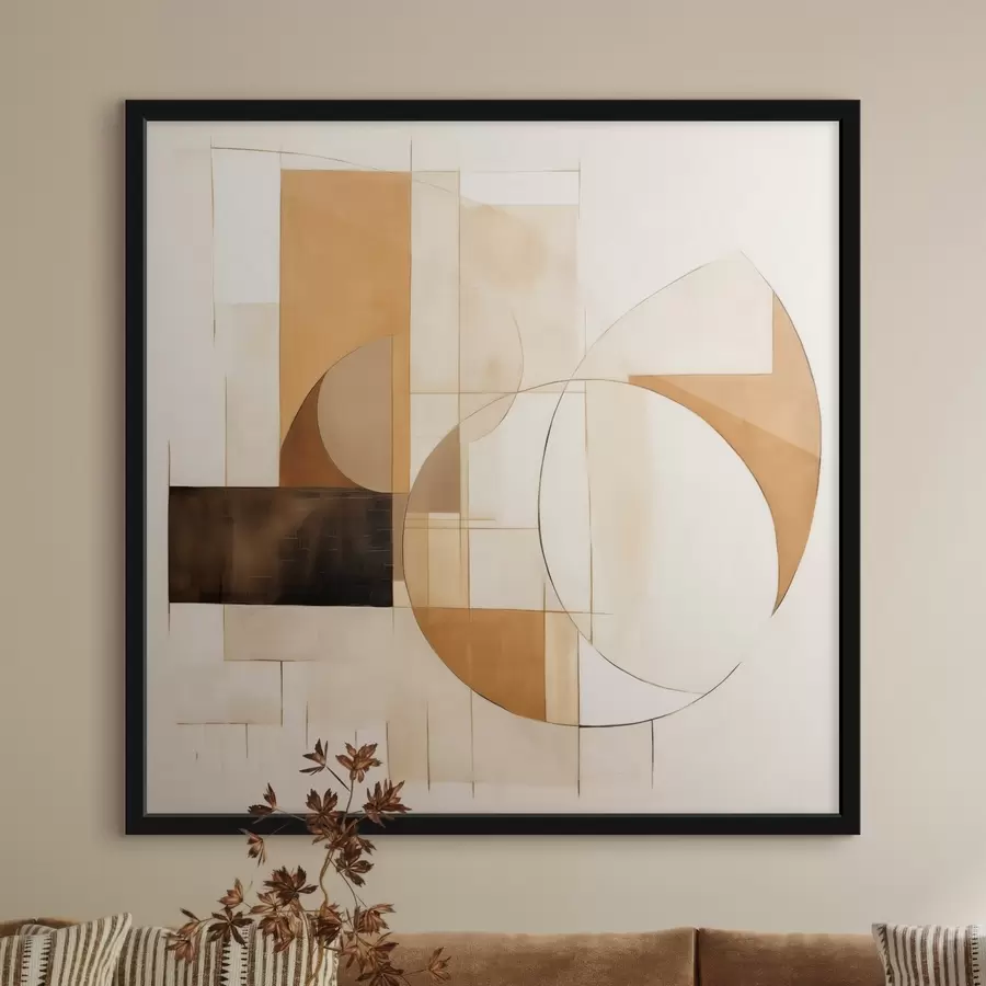 Fototapetes Abstrakta minimālisma kompozīcija siltos toņos f46321