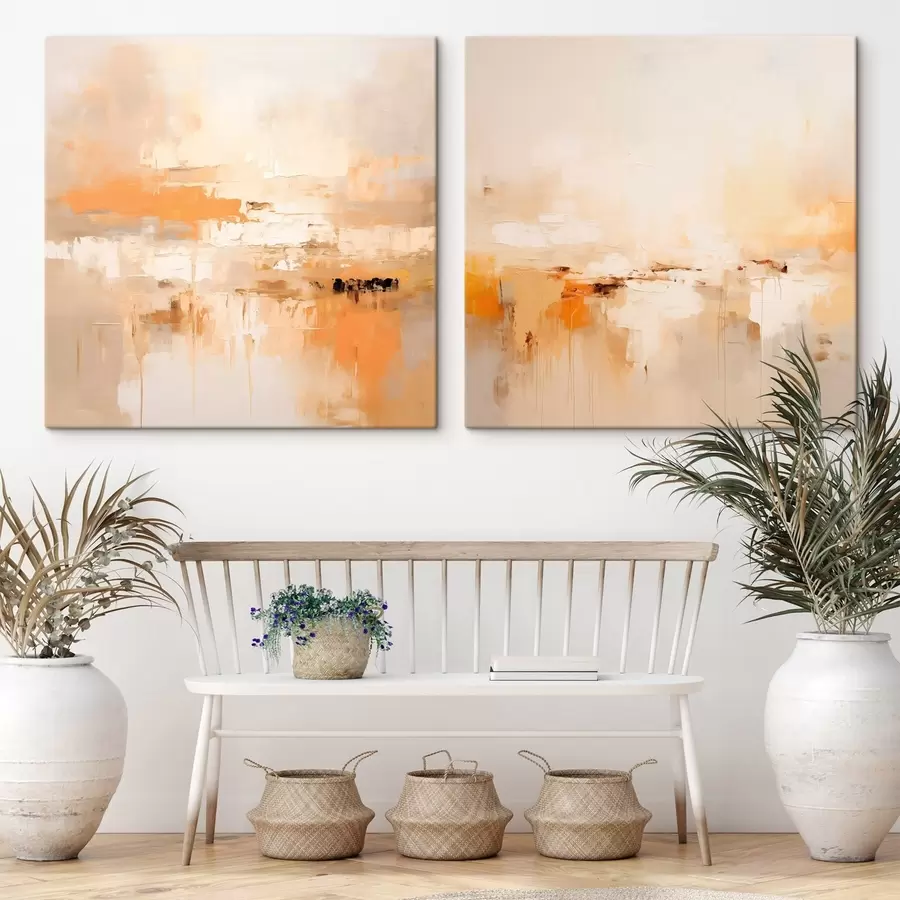 Glezna Gaiša abstraktā glezna rudens toņos m00895