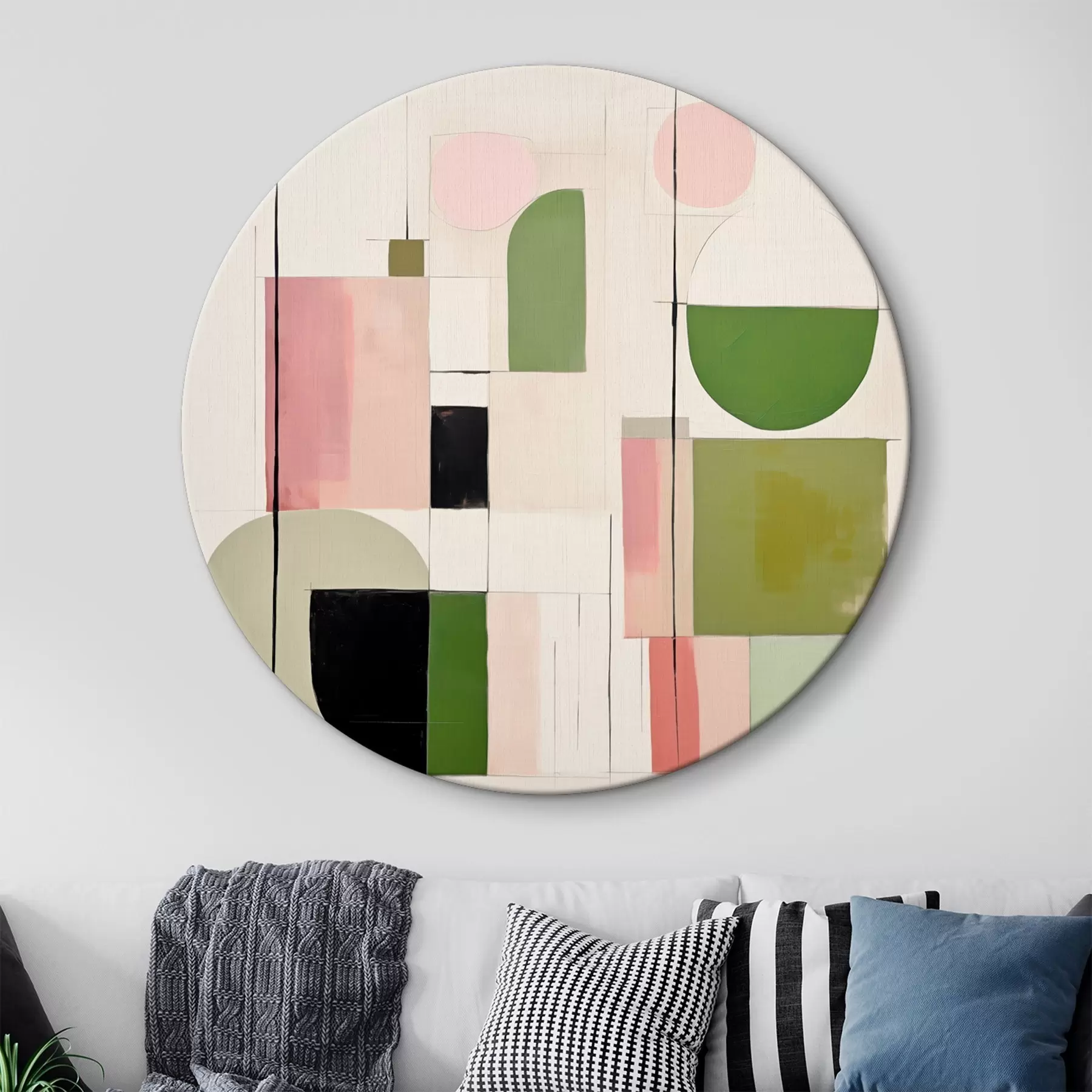 Glezna Abstraktā māksla ar krāsainiem blokiem un līnijām r46313