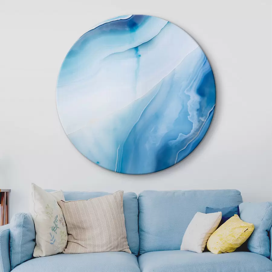 Glezna Abstrakts zils un balts agata raksts, virpuļojošas līnijas un gradienti, gluda tekstūra, modernā māksla, minimālisms r46291