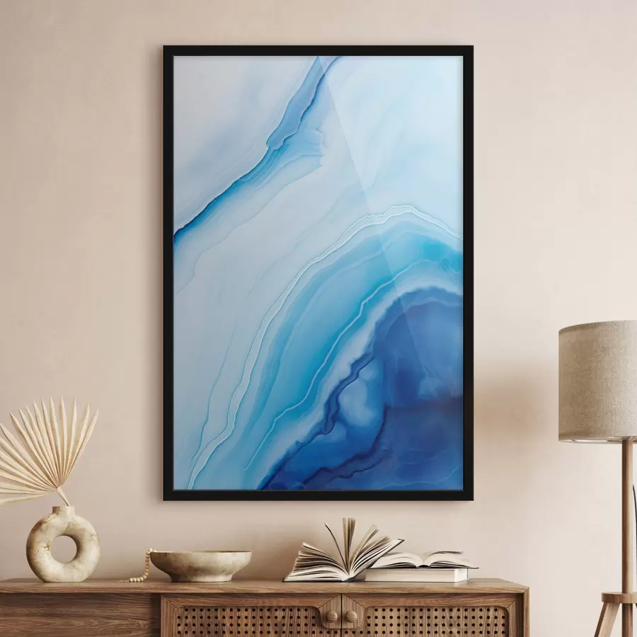 Fototapetes Abstrakts zils un balts agata raksts, virpuļojošas līnijas un gradienti, gluda tekstūra, modernā māksla, minimālisms f46290