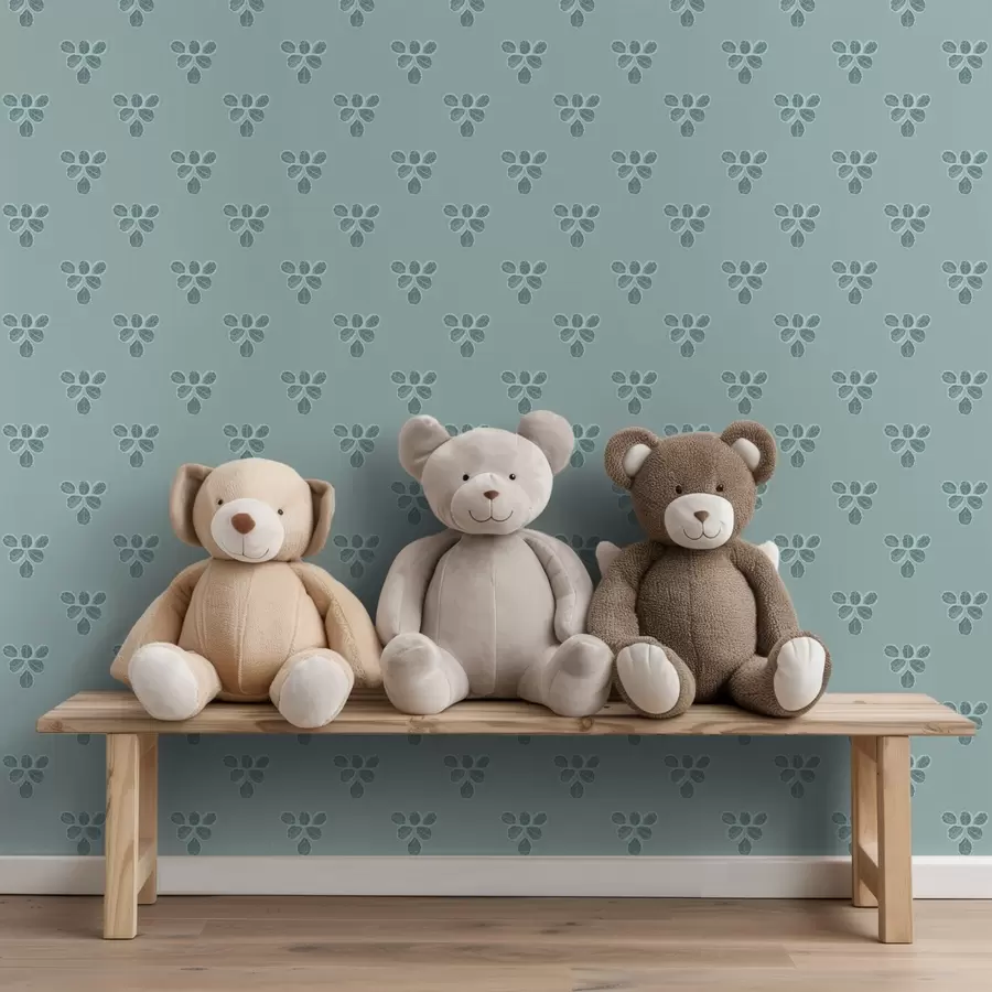 Fototapetes Neliels atkārtojums: trīs lapas uz vēsā zilā fona a00848v1