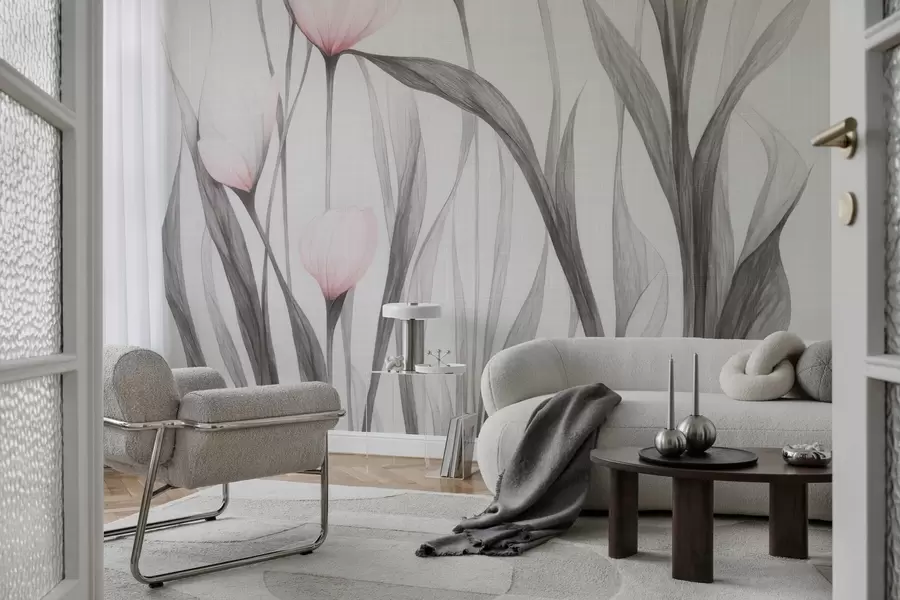 Fototapetes Trausli caurspīdīgi tulpes w04831v1