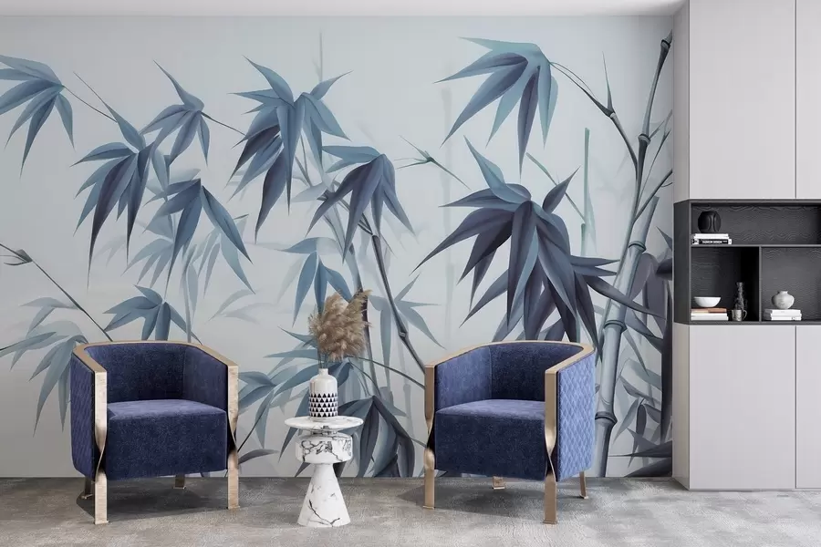 Fototapetes Bambuss uz gaiša akvareļa fona w04834v2