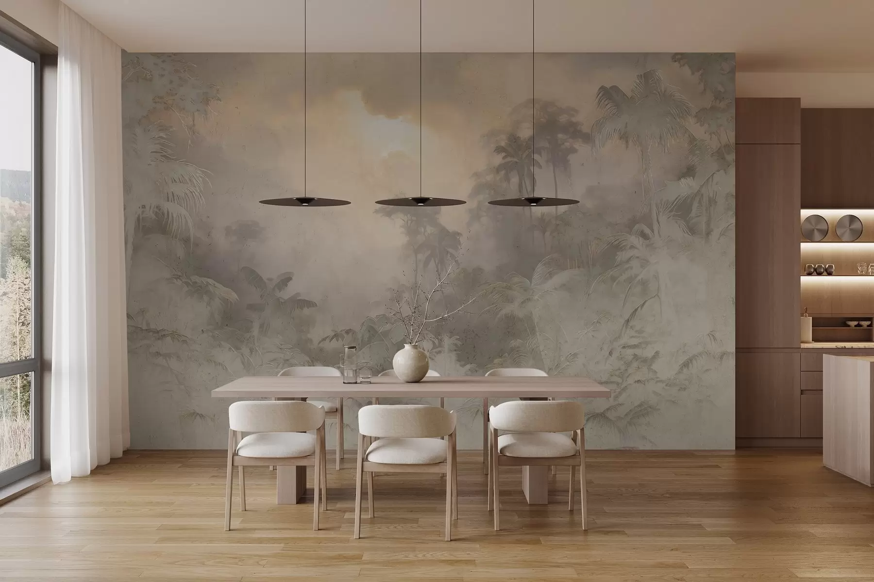 Fototapetes Stilizēta džungļi uz sienas w04839