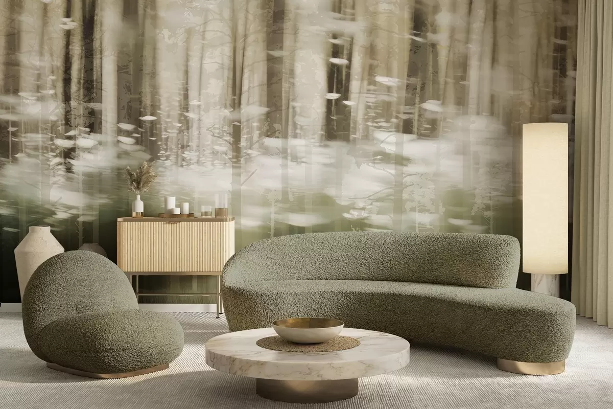 Fototapetes Stilizēti koku stumbri pasteļtoņos w04844