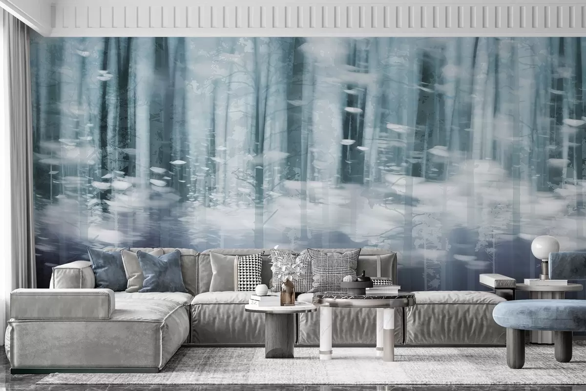 Fototapetes Stilizēti koku stumbri pasteļtoņos w04844v1