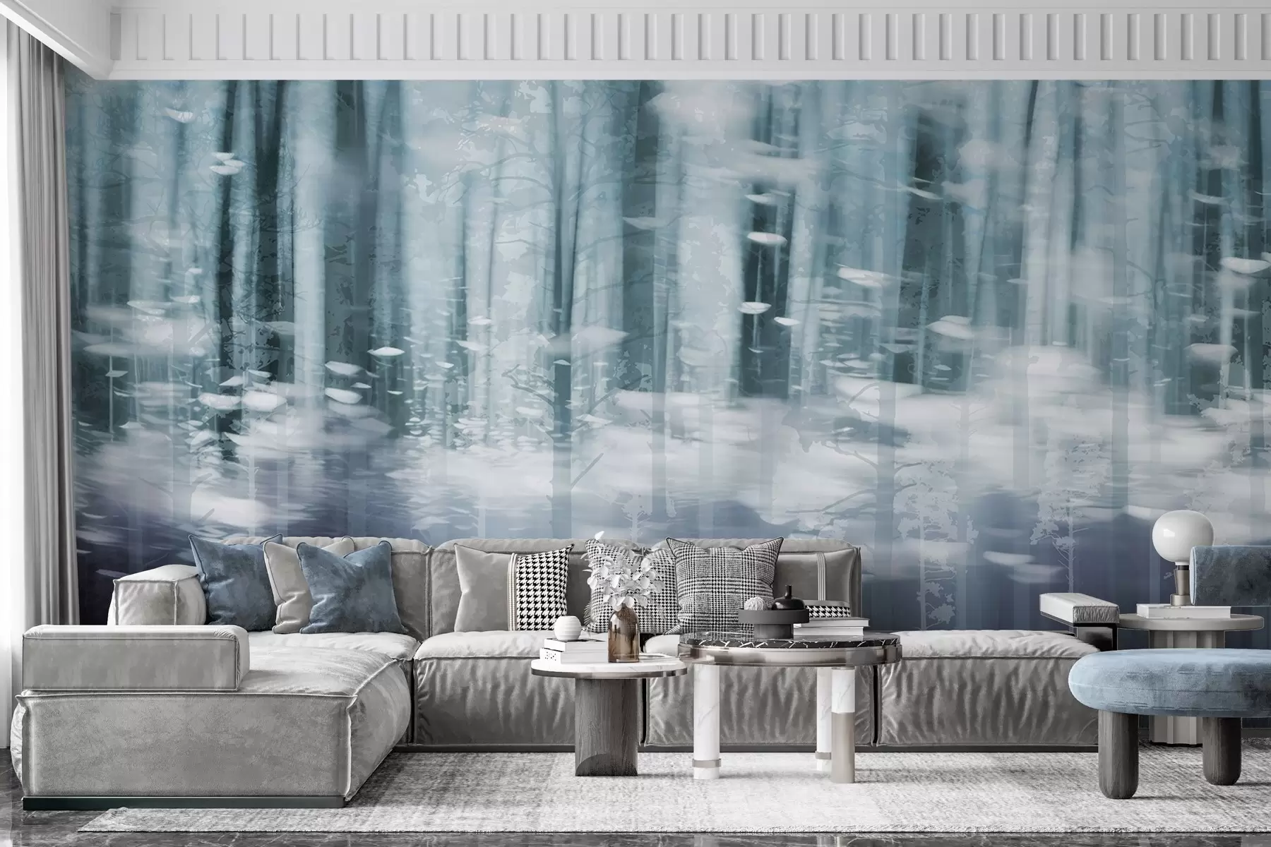 Fototapetes Stilizēti koku stumbri pasteļtoņos w04844v1