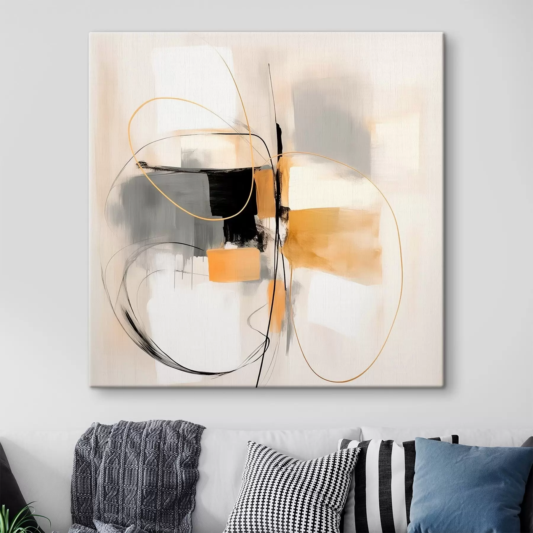 Glezna Abstrakts, līnijas un formas eļļas stilā s46322