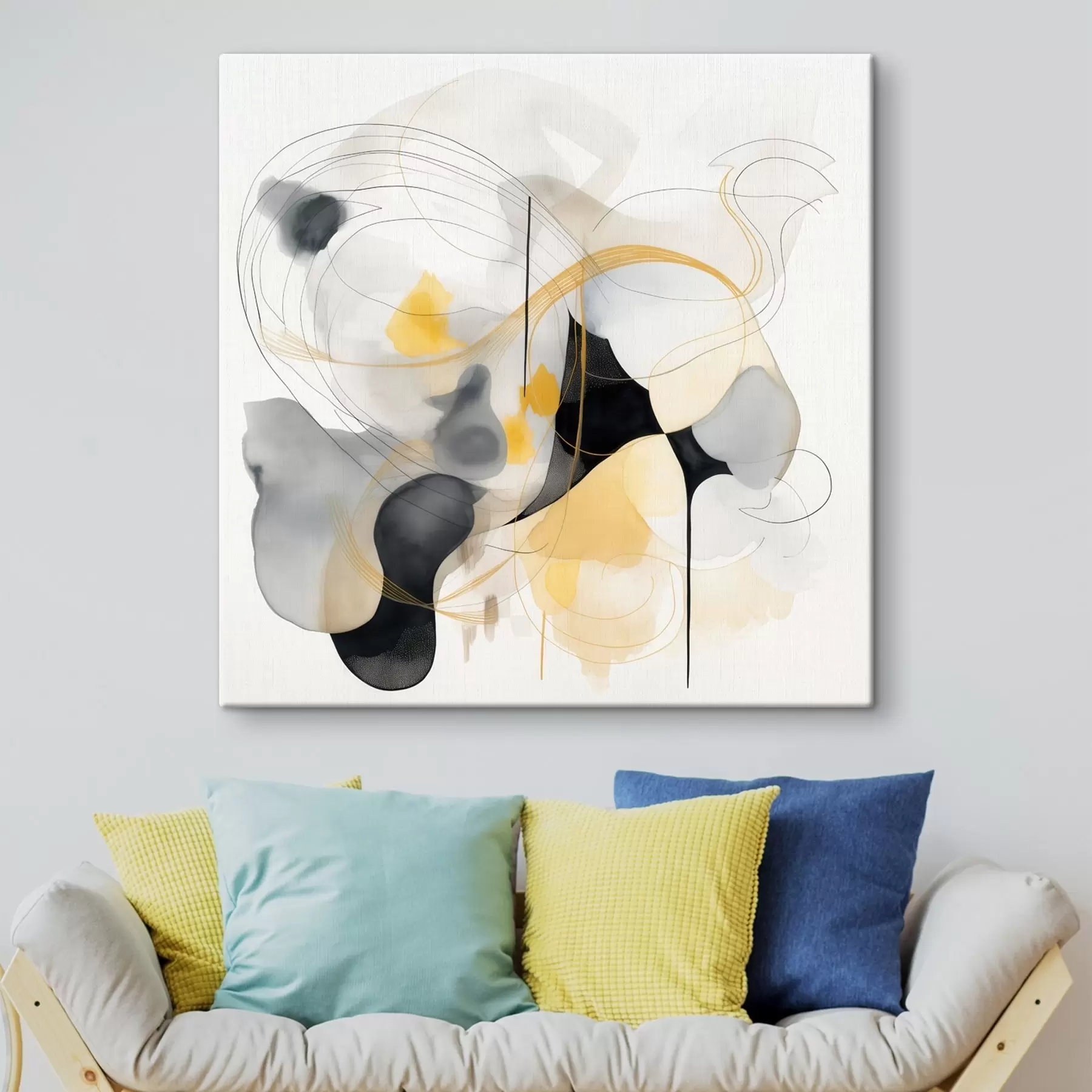 Glezna Haotiskas līnijas un plankumi modernā stilā s46335