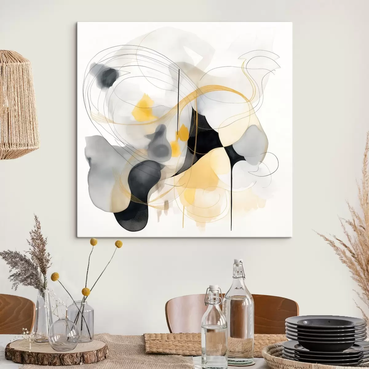 Glezna Haotiskas līnijas un plankumi modernā stilā s46335