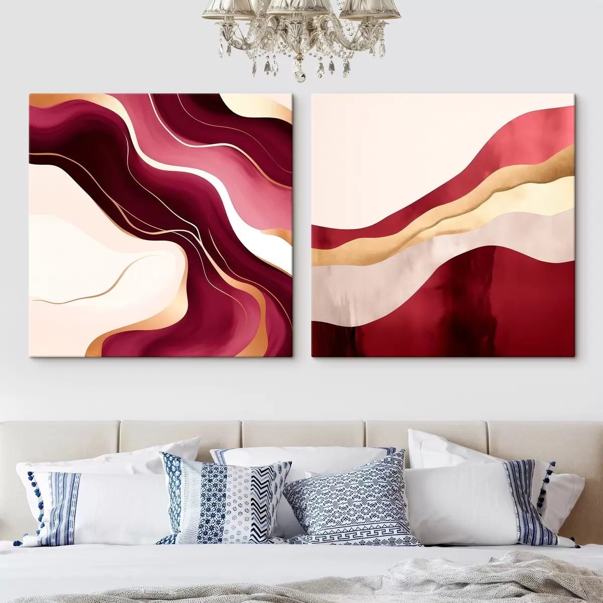 Glezna Viļņota abstrakcija, bagātīgi toņi m00903