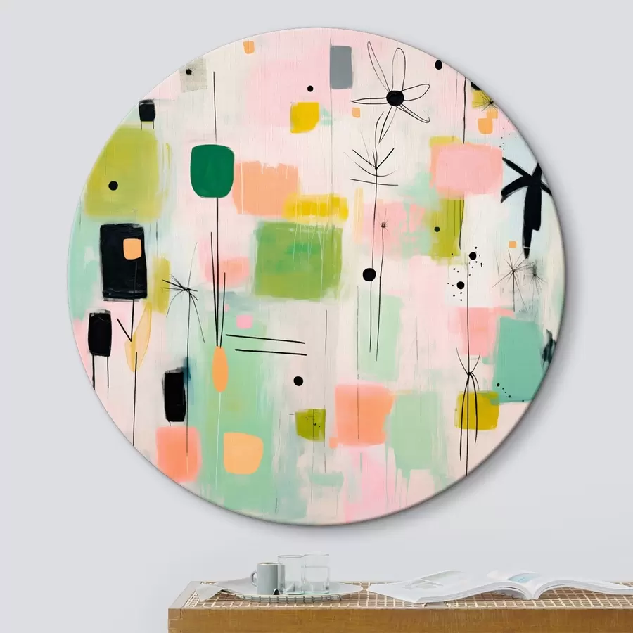 Glezna Abstraktas puķes, gaiša kompozīcija eļļas stilā r46325