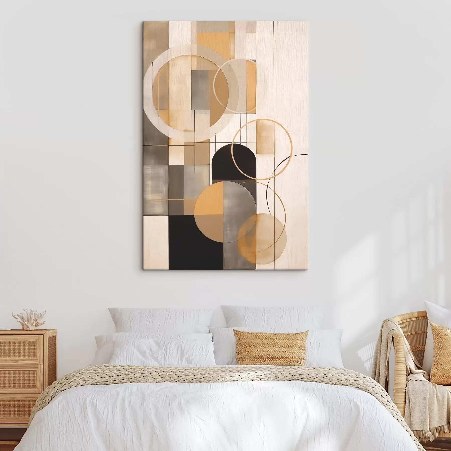 Glezna Ģeometriska abstrakcija ar apļiem s46359