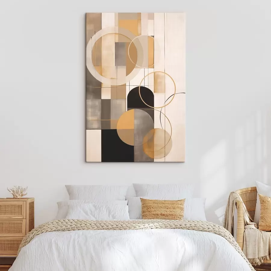 Glezna Ģeometriska abstrakcija ar apļiem s46359