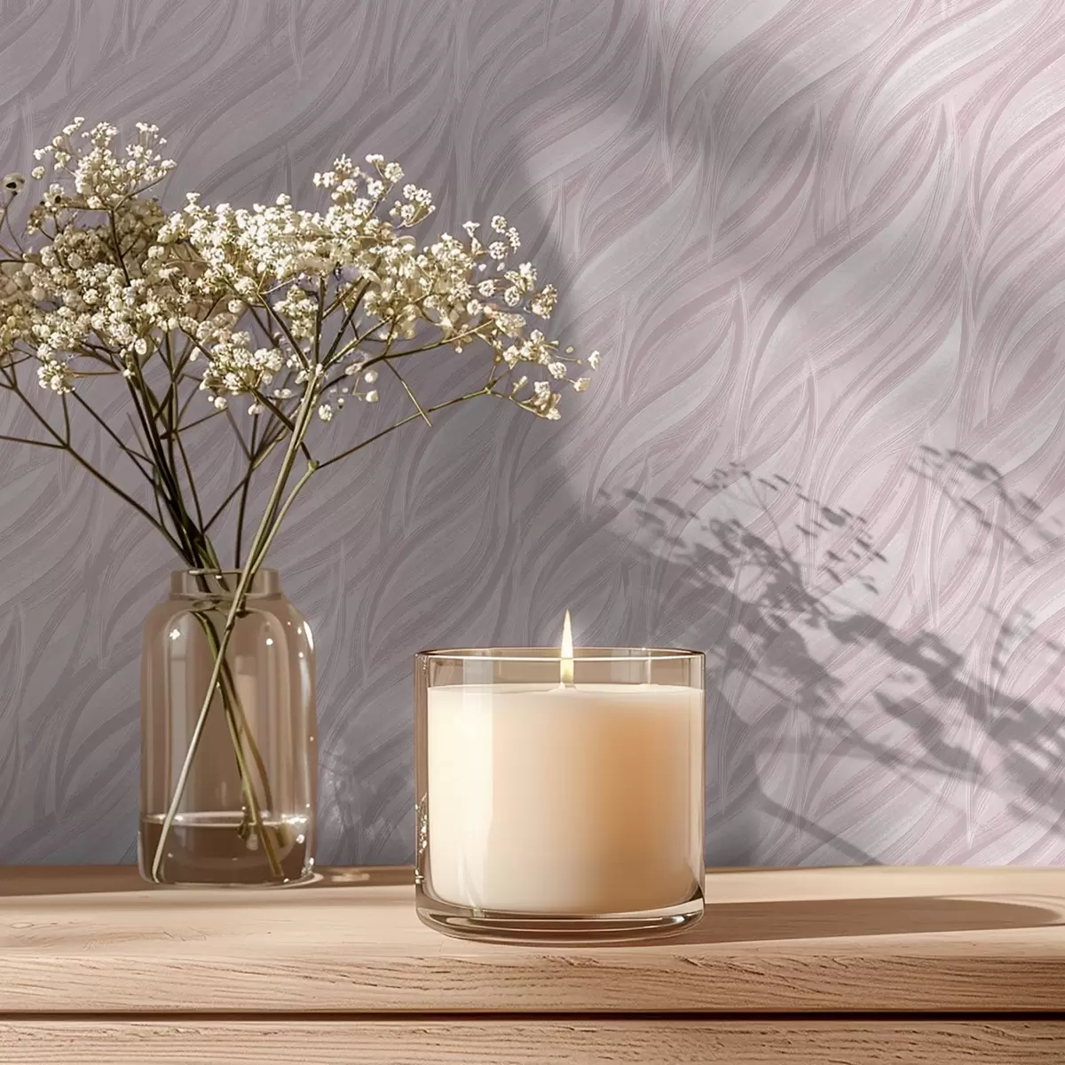 Tapetes Teksturēti, izliekti mati, pūderrozā krāsā a00688v1