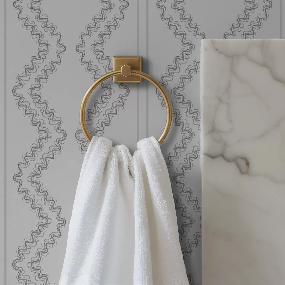 Tapetes Mežģīnes līnijas zigzagi, neitrāls pelēks a00689v2