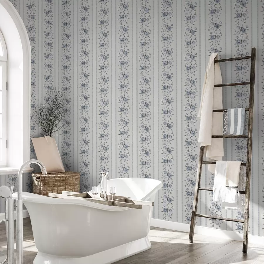 Fototapetes Zilas rozes vertikālās joslās uz gaiša fona a00860