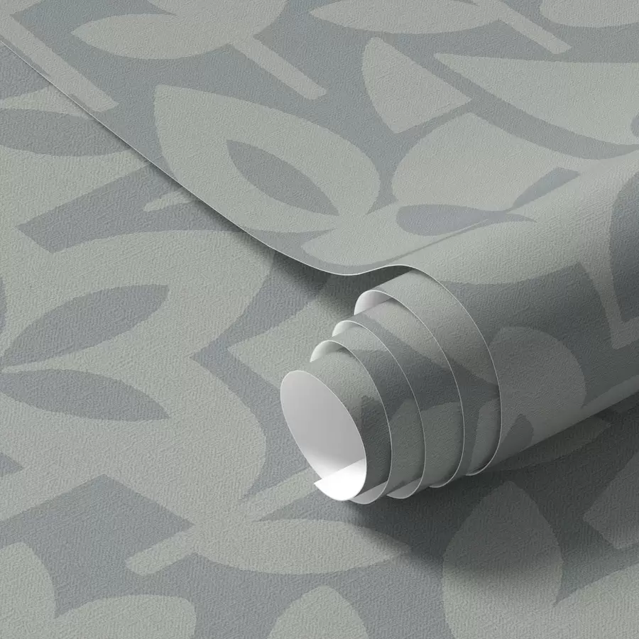 Fototapetes Ģeometriskas ziedu siluetas šīfera zilā krāsā a00875