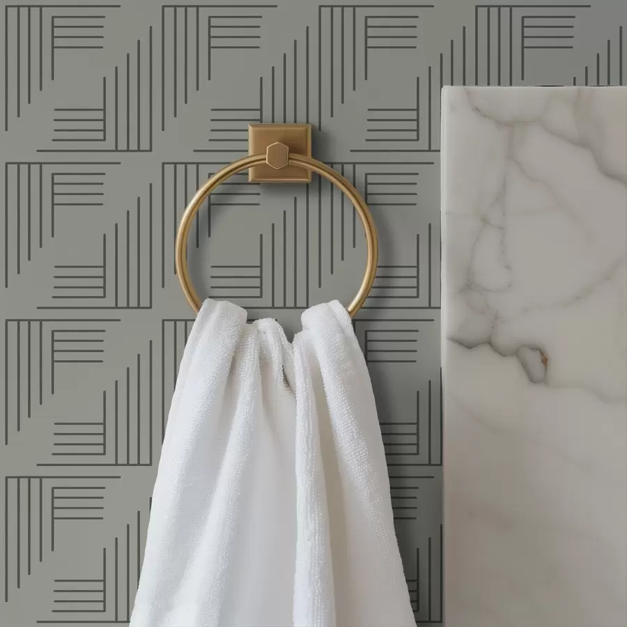 Fototapetes Lineāri stūra bloki, kas veido kvadrātu uz siltā pelēkā fona a00907