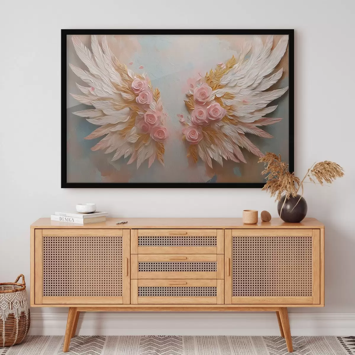 Plakāts Spārni ar dzeltenām un rozā krāsām f46551