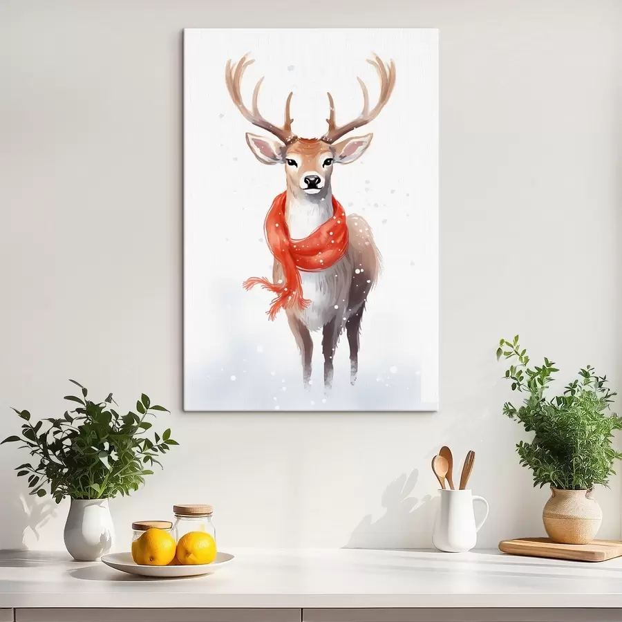 Glezna Briedis ar šalli s46594