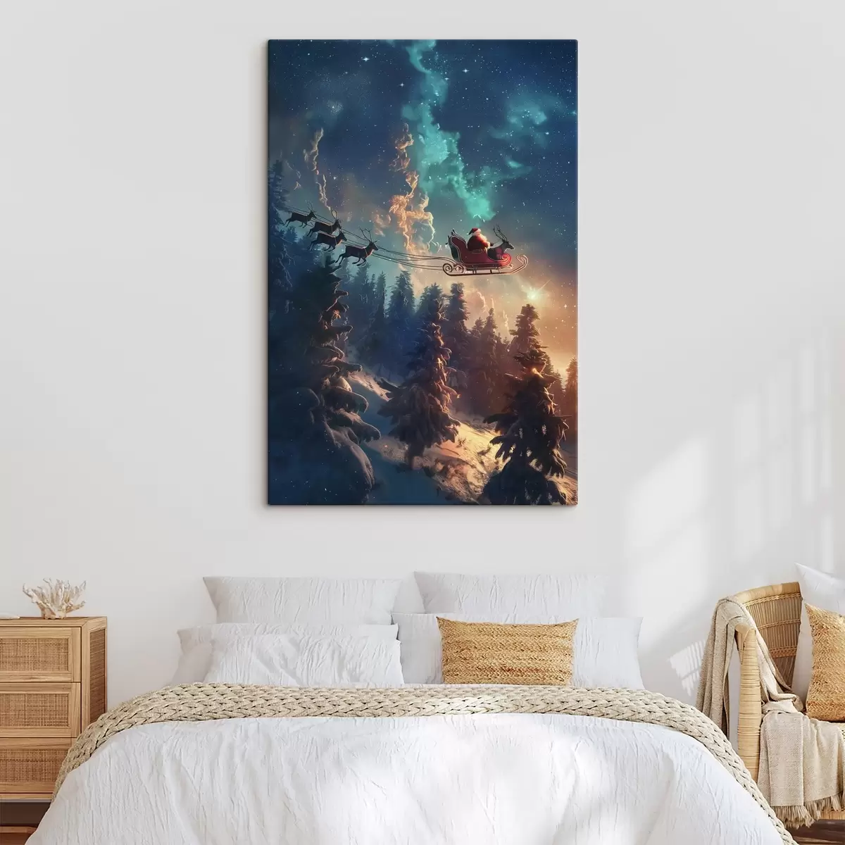 Glezna Ziemassvētku vecītis uz ziemeļbrieža s46602