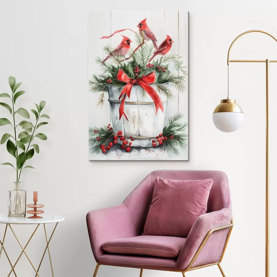 Glezna Putni uz Ziemassvētku podiņa s46607