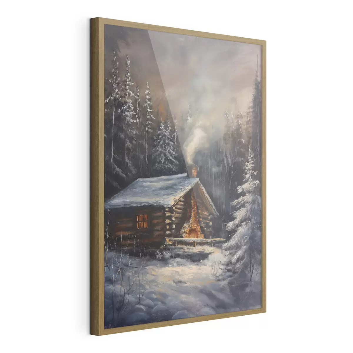 Plakāts Kotedža ziemas mežā f46606