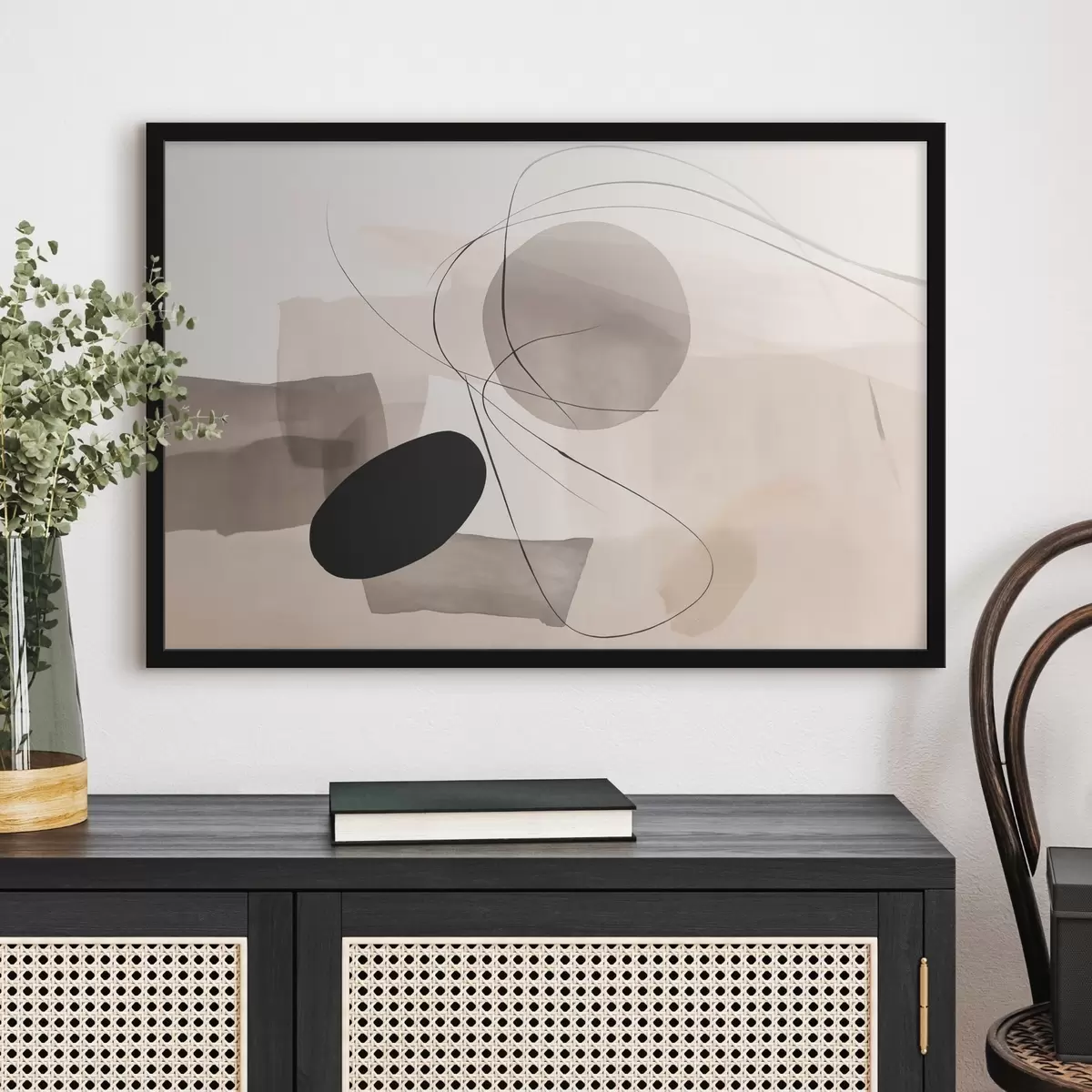 Plakāts Abstraktas formas ar līnijām f46455