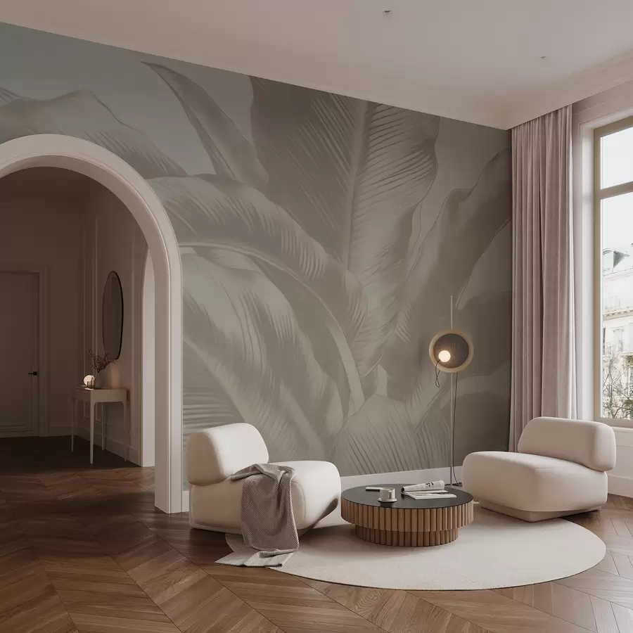 Fototapetes Garas lapas, banānu lapas ar nolietotu efektu w04827v4