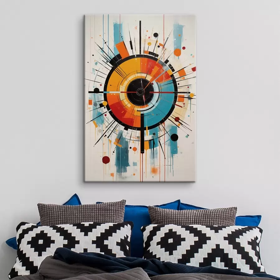 Glezna Radial burst in teal, orange and black s46485