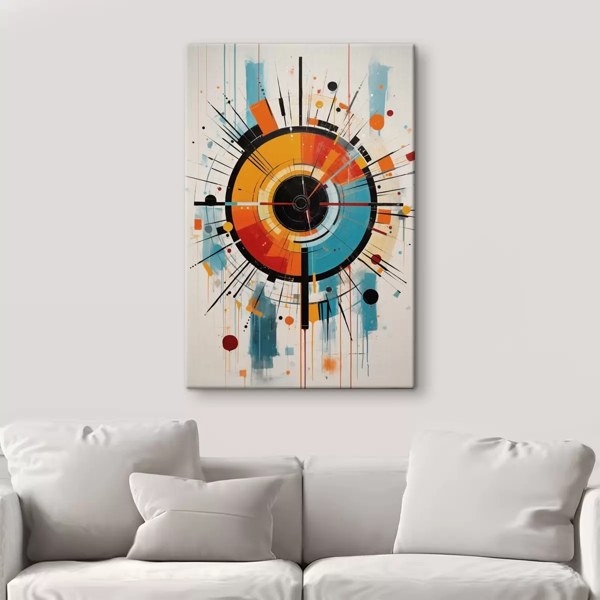 Glezna Radial burst in teal, orange and black s46485