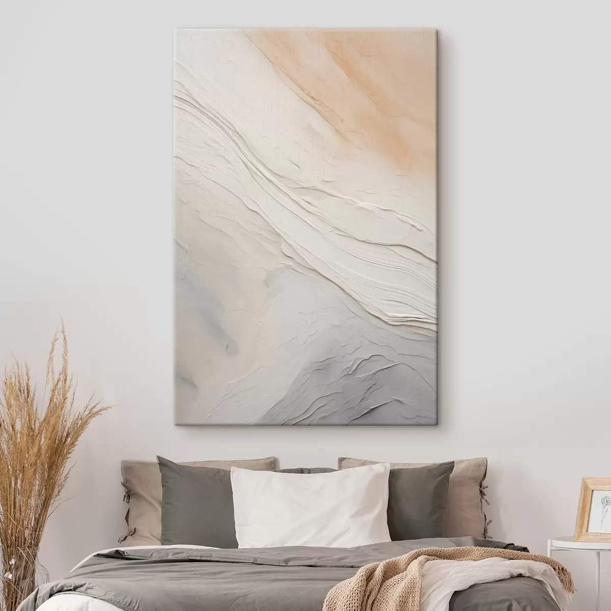 Glezna Teksturēts apmetums viļņveida faktūrā maigās ziloņkaula un smilšu toņos s46510