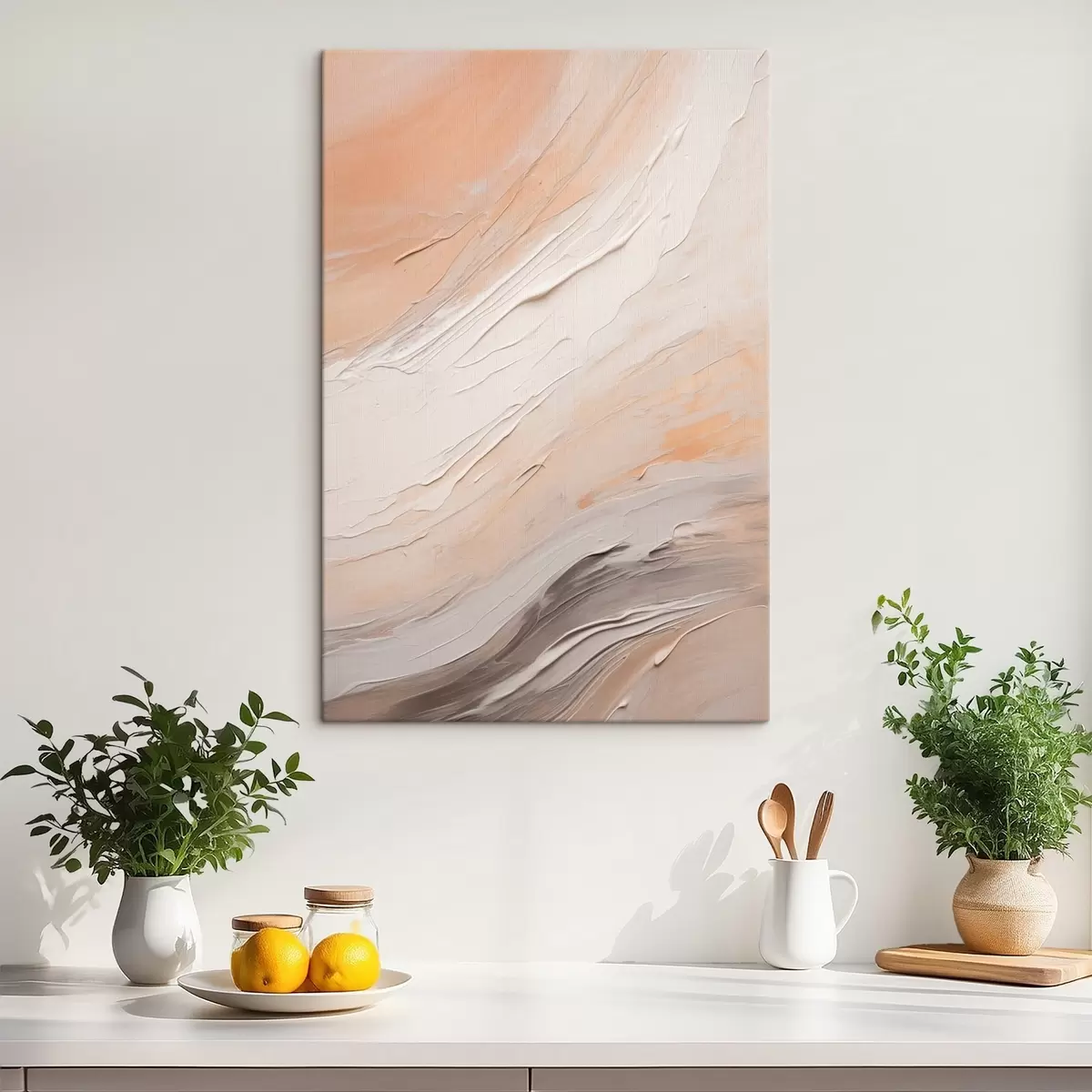 Glezna Teksturēts apmetums siltā smilškrāsā ar maigu pelēko nokrāsu s46511