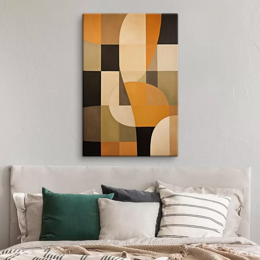 Glezna Līdzīgu taisnstūru mozaīka ar gludu oranžu līkni s46534