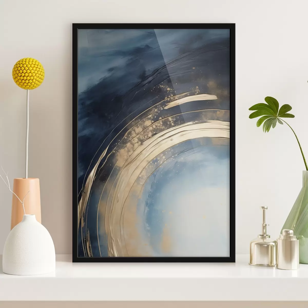 Plakāts Plašs gredzens ar gaišu centru un plankumainu glazūru f46488