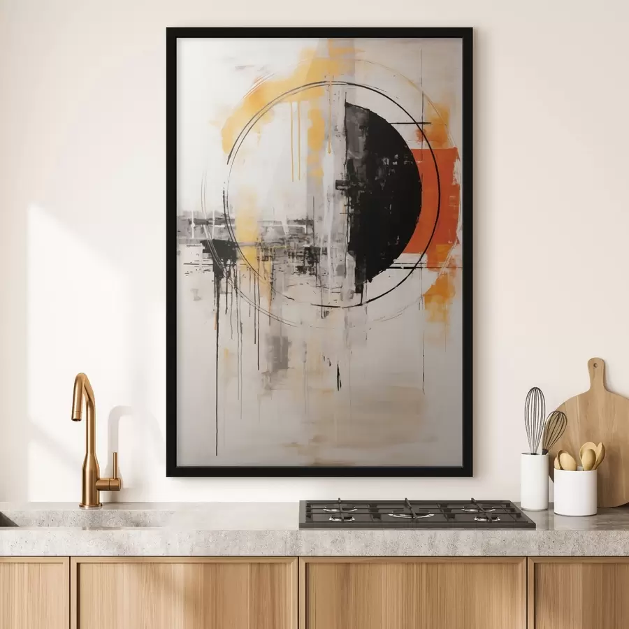 Fototapetes Monochroms oranžs aplis ar teksturētiem pilieniem f46536