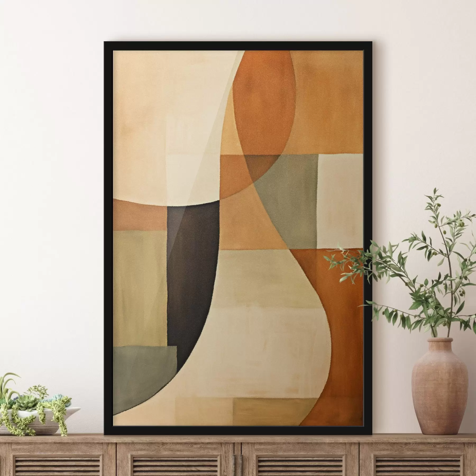 Fototapetes Mīksti ģeometriski lauki siltā dabiskā krāsu gamā f46538