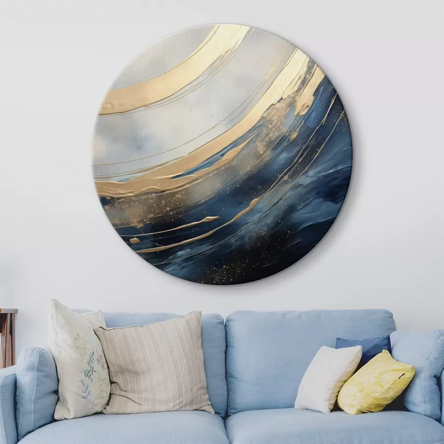 Glezna Plaši gaismas loki uz tumši zila fona r46487