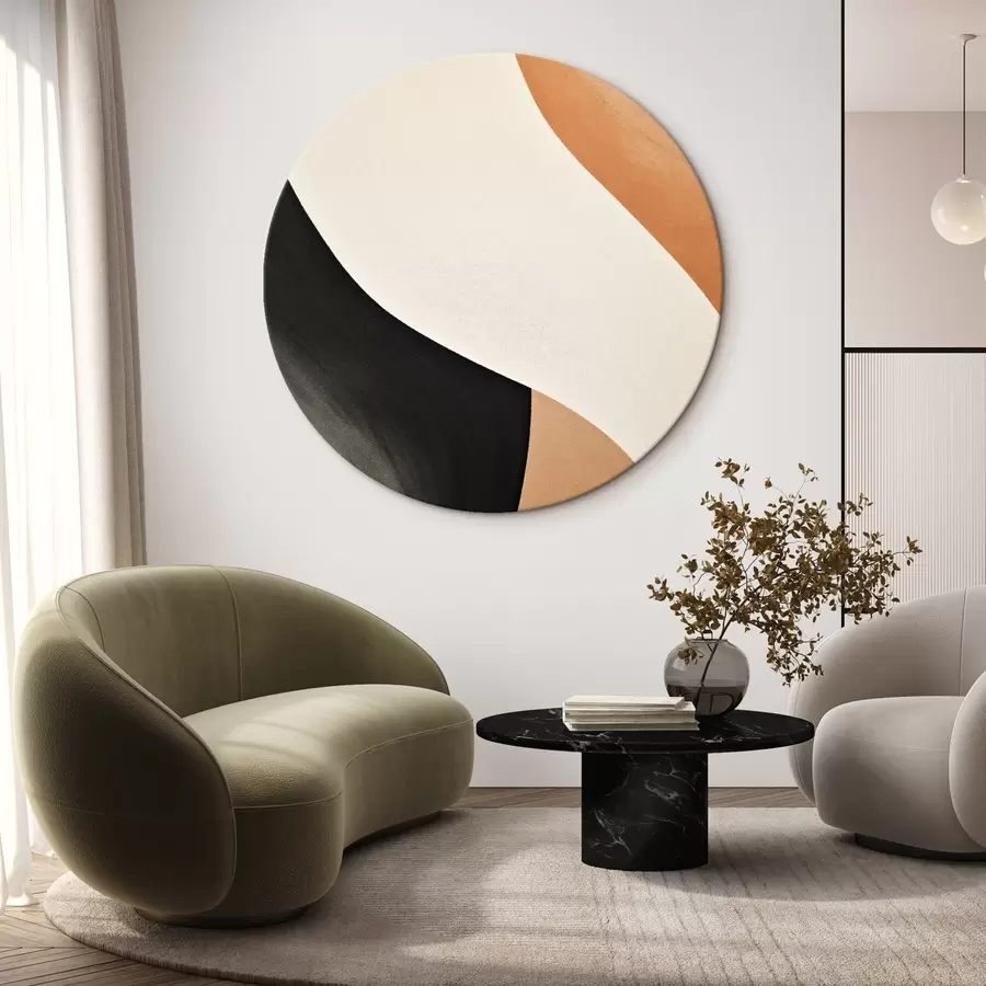 Glezna Izteiksmīga S-līkne krēmkrāsā, melnā un terakotas akcentā r46495