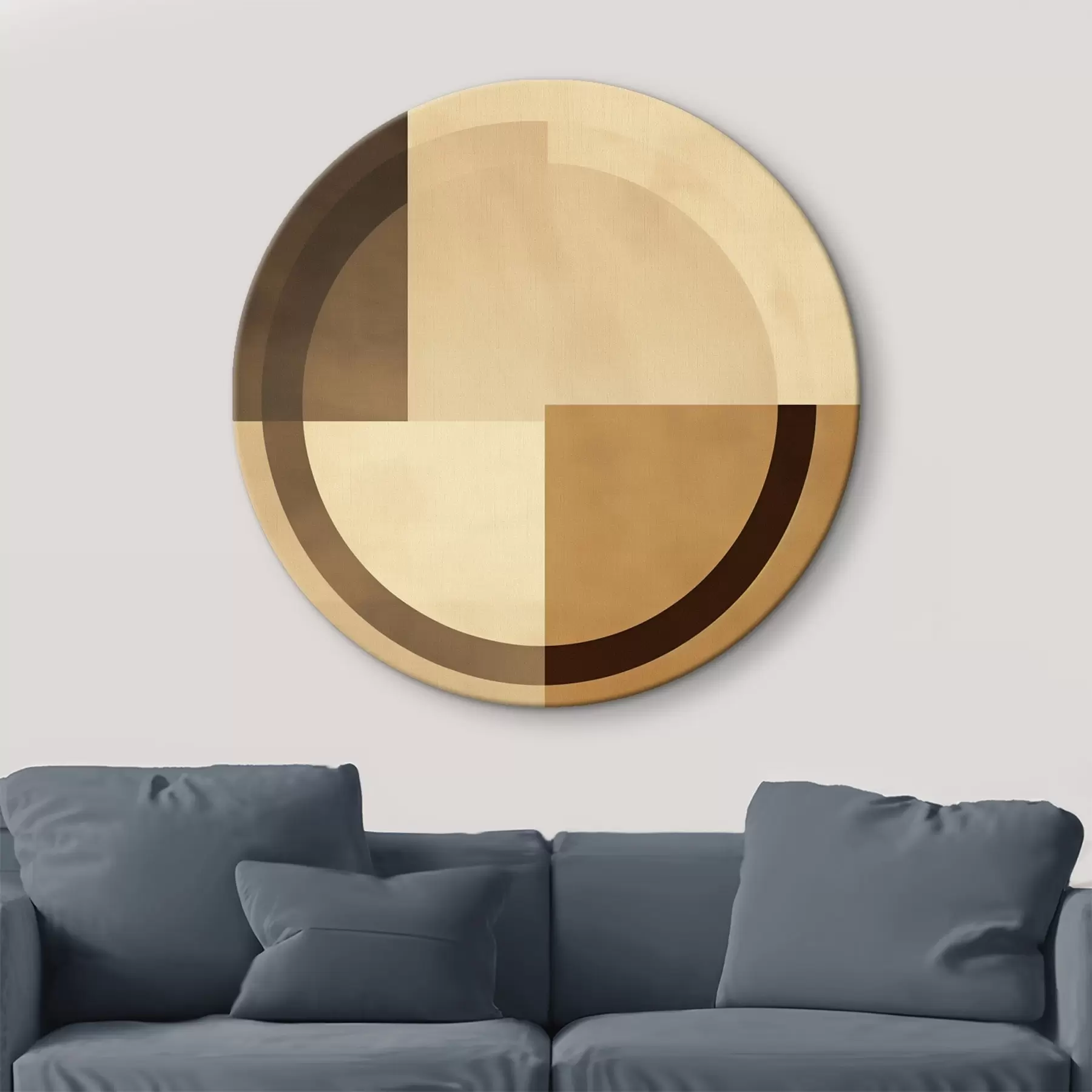 Glezna Nobrieduši kvadrāti ar caurspīdīgu gredzenu, siltā zemes krāsu palete r46498